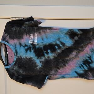 Dead Inside Tie-Dye Shirt - Blue and Pink
